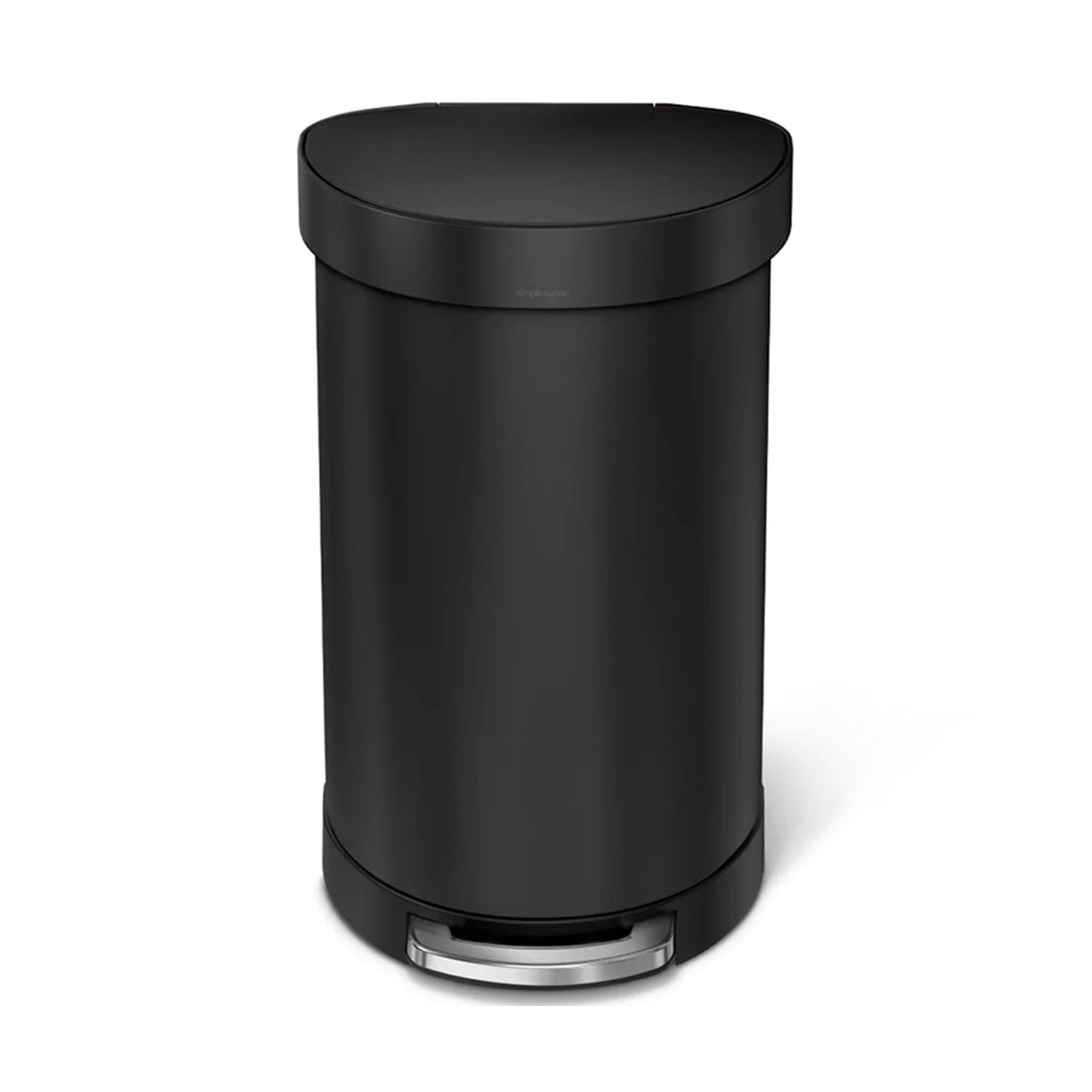 Semi round pedal bin, with liner rim, Black 45L